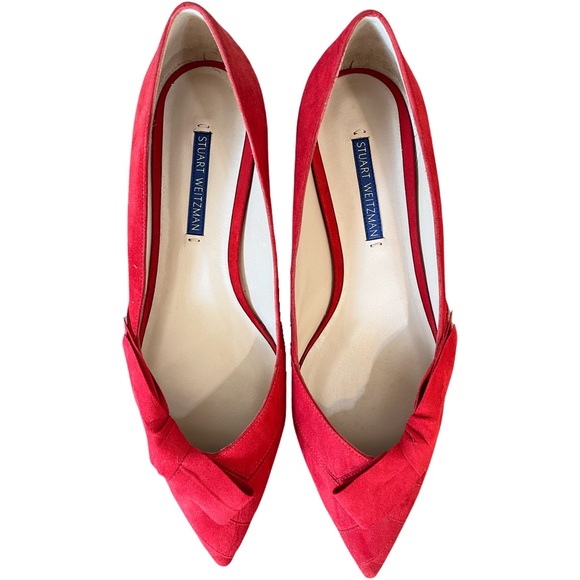 Stuart Weitzman Red Suede Flats NWOB - Picture 2 of 5